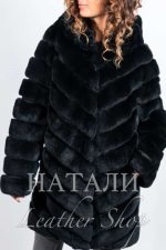 Дамско палто от чинчила Валентина с качулка
