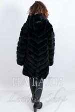 Дамско палто от чинчила Валентина с качулка