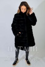 Дамско палто от чинчила Валерия Black 2 в 1