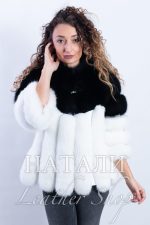 Луксозен кожух от лисица Бетина Black-White