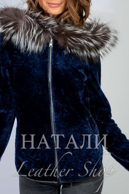 Мъжко кожено яке Валери Black