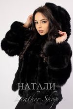 Луксозен кожух от лисица Бетина с качулка