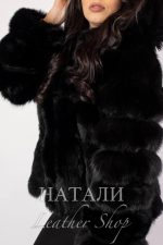 Луксозен кожух от лисица Бетина с качулка