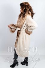Дамско ексклузивно палто от алпака с косъм Марая