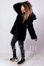 Дамско палто от чинчила Валентина с качулка