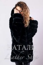 Дамско палто от чинчила Валентина с качулка