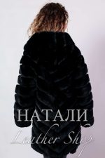 Дамско палто от чинчила Валентина с качулка