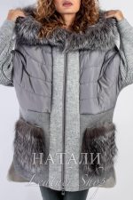 Дамско ексклузивно палто от алпака Мари Качулка