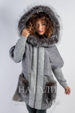 Дамско ексклузивно палто от алпака Мари Качулка