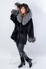 Дамско ексклузивно палто от алпака с косъм Жасмин Black
