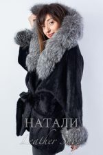 Дамско ексклузивно палто от алпака с косъм Жасмин Black