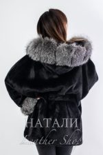 Дамско ексклузивно палто от алпака с косъм Жасмин Black
