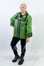 Дамско кожено яке Бориса Green с Норка