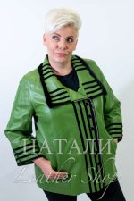 Дамско кожено яке Бориса Green с Норка