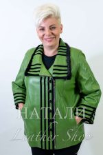 Дамско кожено яке Бориса Green с Норка