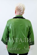 Дамско кожено яке Бориса Green с Норка