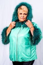 Двустранно кожено яке Сава Green