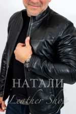 Мъжко кожено яке Валери Black