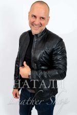 Мъжко кожено яке Валери Black