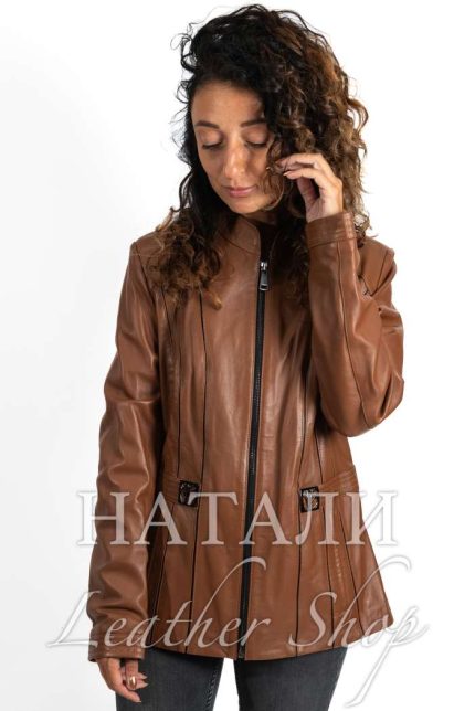 Кожено сако Brown