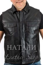Стивън кожен елек Black