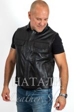 Стивън кожен елек Black