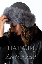 Дамска кожена шапка Тоскана Grey