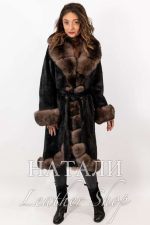Дамски ексклузивен кожух от Алпака Милица Black