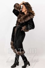 Дамски ексклузивен кожух от Алпака Милица Black