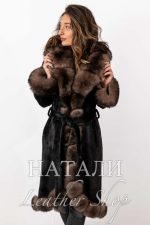 Дамски ексклузивен кожух от Алпака Милица Black