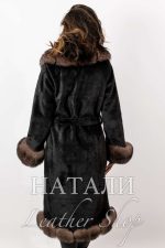 Дамски ексклузивен кожух от Алпака Милица Black