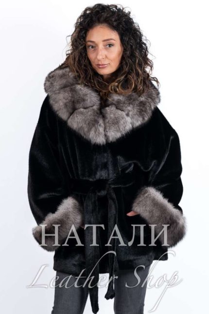 Дамско ексклузивно палто от алпака с косъм Валентина Long