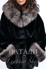 Дамско ексклузивно палто от алпака с косъм Жасмин Black