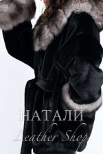 Дамско ексклузивно палто от алпака с косъм Жасмин Black