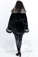 Дамско ексклузивно палто от алпака с косъм Жасмин Black