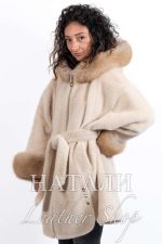 Дамско ексклузивно палто от алпака с косъм Валентина Long