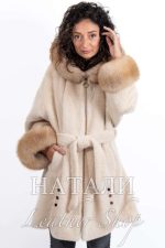 Дамско ексклузивно палто от алпака с косъм Валентина Long
