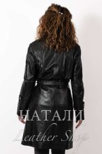 Дамско кожено манто Бранимира Black