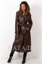 Дамско кожено манто Елана Brown