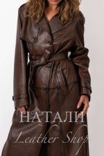 Дамско кожено манто Елана Brown