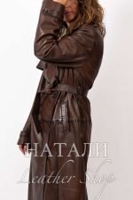 Дамско кожено манто Елана Brown