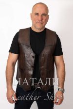 Огнян кожен елек Brown