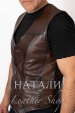 Огнян кожен елек Brown