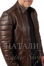 Мъжко кожено яке Дино Brown