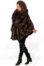 Дамски ексклузивен кожух от Алпака Шарлот Brown Melange