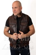 Орлин кожен елек Brown