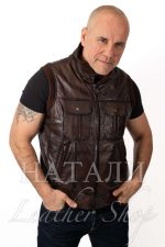 Орлин кожен елек Brown