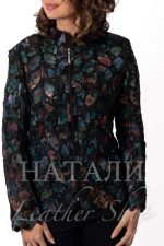 Лека кожена жилетка Dark Flowers