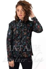 Лека кожена жилетка Dark Flowers