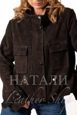 Дамско кожено велурено яке Данила